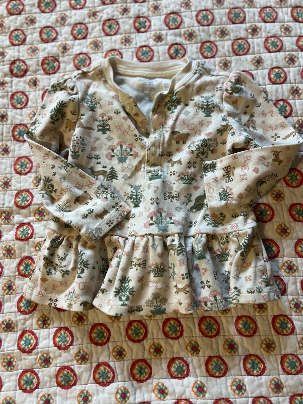 EUC Ralph Lauren Woodland Animals Long Sleeve Top size 18 months